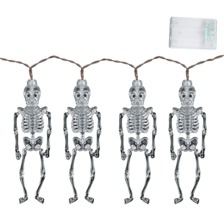 Mairbeon Halloween Skeleton String Light Waterproof 10/20/30/40 LED Battery  Operated USB Rechargeable Indoor Outdoor Festival Party Decoration Fairy  Lamp 
