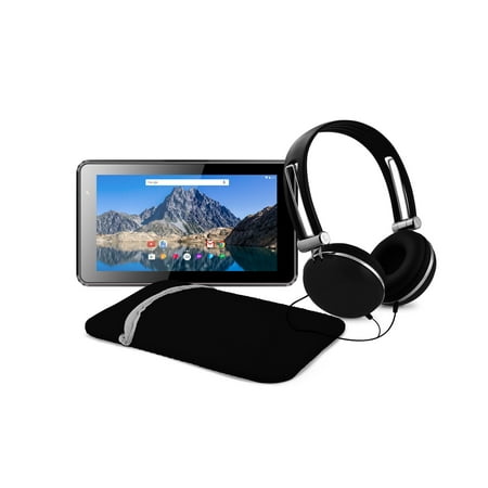 Ematic 7" Quad-Core Tablet with Android 7.1 (Nougat), Headphones, and Carrying Case EGQ375BL