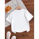 thumbnail image 2 of Young Girl "The Back To School Tour" Graphic Print Round Neck Short Sleeve White T-Shirt, Suitable For Back To School Season, 2 of 7