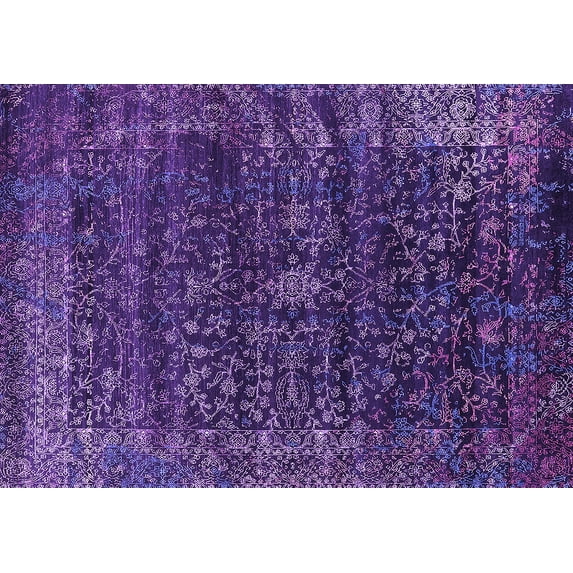 Ahgly Company Indoor Rectangle Oriental Purple Industrial Area Rugs, 8' x 10'