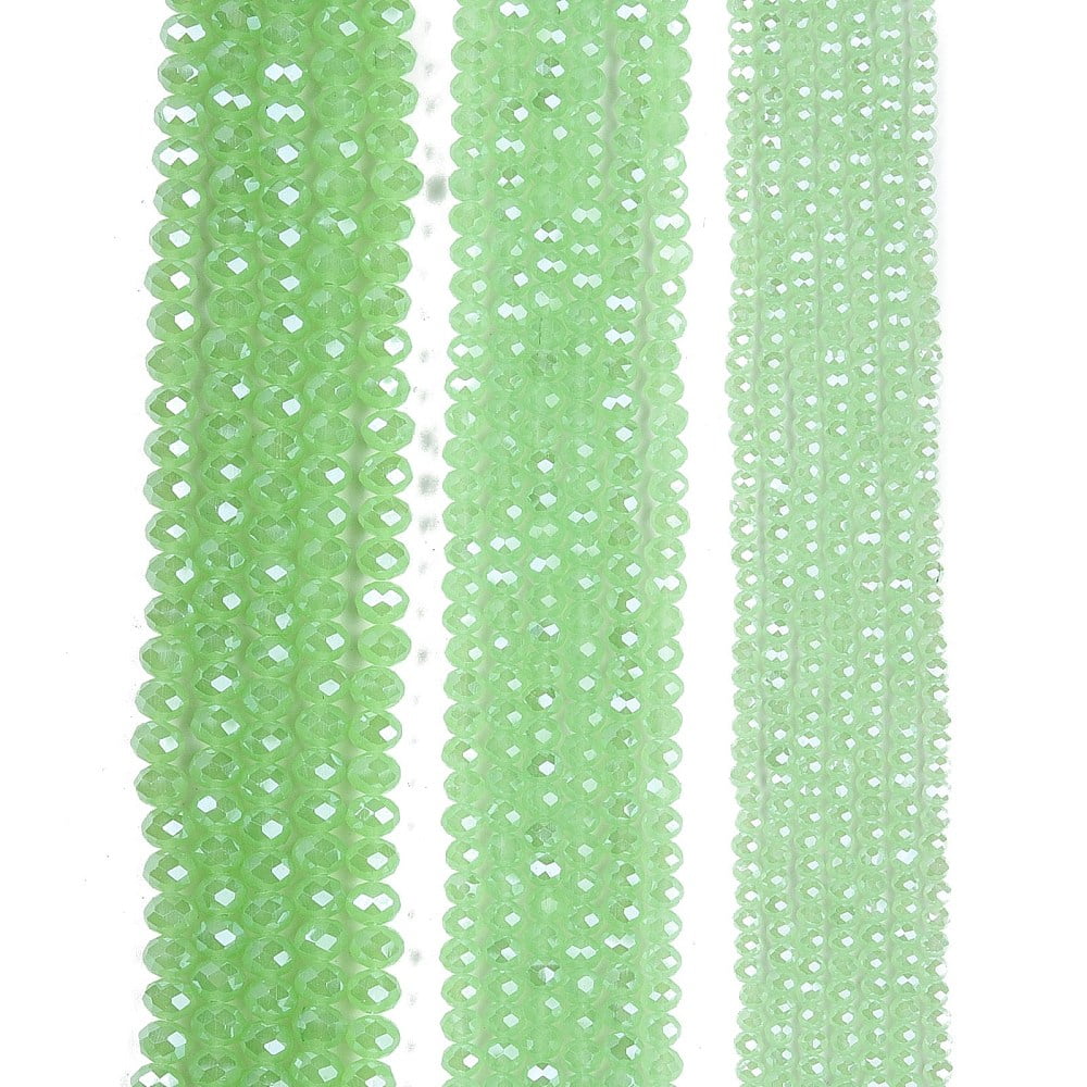 Electroplate Glass Beads Strands Imitation Jade Beads Pearl Luster Plated Faceted Rondelle Pale Green 8x5mm Hole: 0.5mm 60~62pcs/strand 39~40cm
