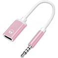 thumbnail image 1 of wonima11 USB C to 3.5mm Headphone Adapter with Noise Cancellation, Type-C Audio Jack Converter for Smartphones, Tablets, Laptops and Gaming Devices (Pink), 1 of 1
