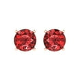 thumbnail image 3 of Clara Pucci 3Ct Natural Garnet Round Cut VVS1 Push Back Stud 18k Solid hypoallergenic Gold Designer Earrings For January, 3 of 7