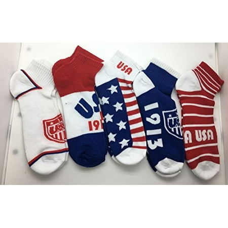 U.S. United States Soccer 5 pair Quarter socks Shoe Size (Best Soccer States In The Us)