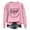 Pink, variant on Fiaer Women's Pullover Sweatshirts Letter Graphic Crew Neck Long Sleeve Baggy Plus Size Tops Comfy Breathable Lightweight Tops for Fall and Winter White XL