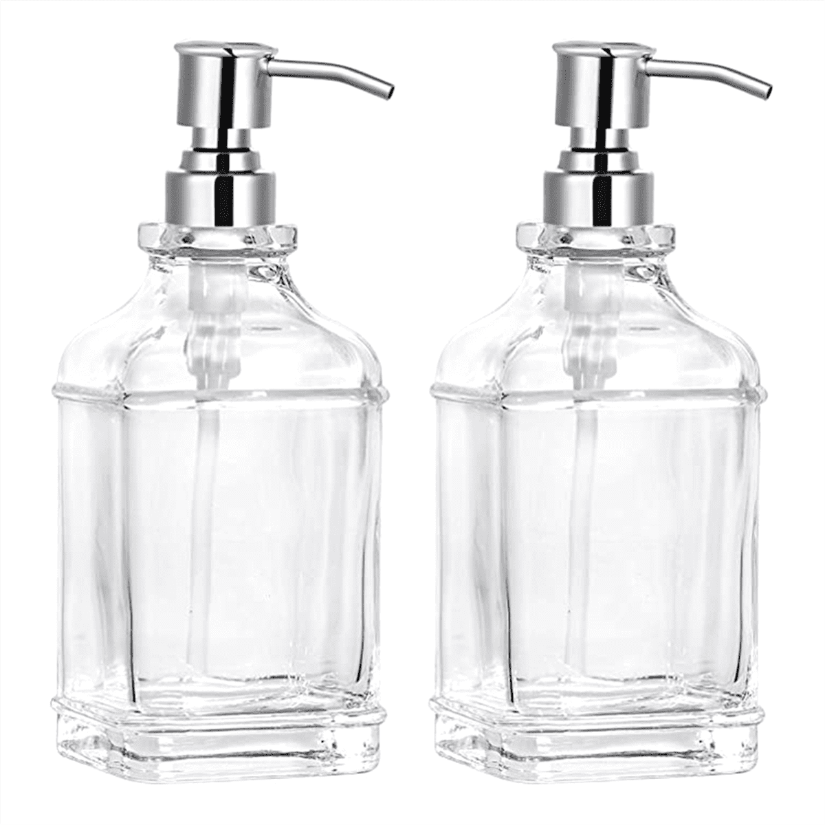 Glass Soap Dispenser with Rust Proof Stainless Steel Pump Refillable Hand Soap Dis G13438
