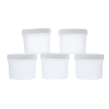 

5pcs 400ml Ice Cream Jars Storage Containers Dessert Box Yogurt Cup with Lid