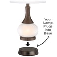 thumbnail image 3 of Possini Euro Design Modern Table Lamp with USB and AC Power Outlet Workstation Charging Base 24.5" High Espresso Bronze Droplet Living Room Desk, 3 of 8