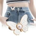 thumbnail image 5 of Pant Waist Tightener, Adjustable Butterfly Pearl Buttons Pins For Jeans Pants Skirts No Sewing Buckle Extender Clips Waistband Expander Fashion Decorative Clothing Accessories, 5 of 6