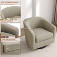 thumbnail image 3 of Swivel Accent Chair for Living Room Barrel Club Chair, Modern Upholstered Barrel Swivel Arm Chair-Light Brown, 3 of 6