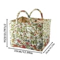 thumbnail image 3 of Floral Quilted Storage Basket with Handles, Foldable Fabric Laundry Basket Car Storage Organizer for Clothes Toys Sundries(D, One Size), 3 of 6