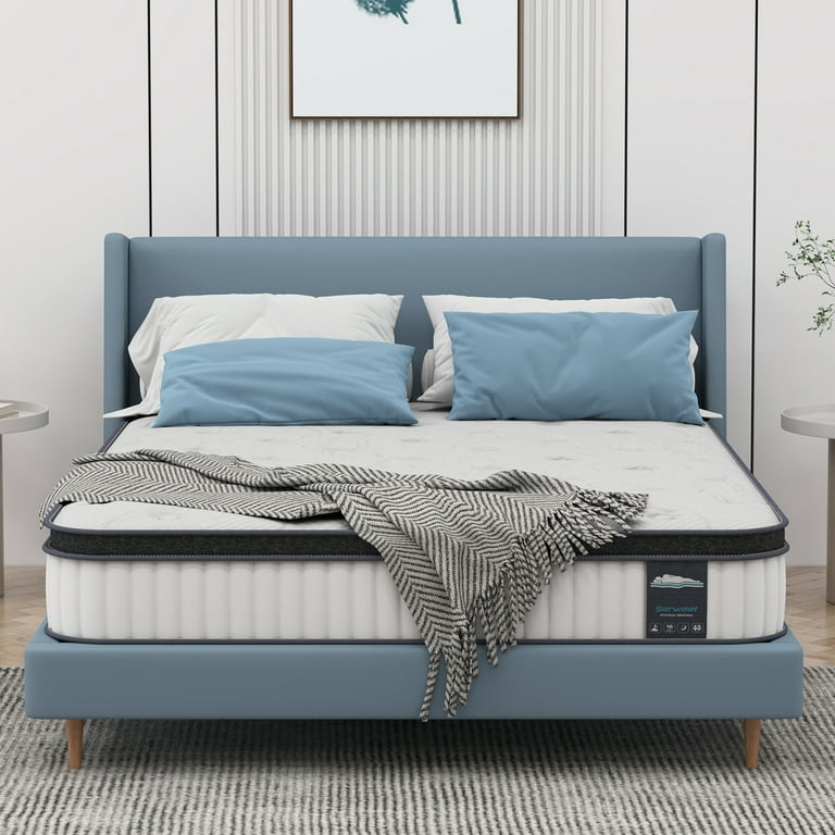 Full Size Mattress Serweet 10 inch Pillow Top Innersprings Mattress for Back Pain Fiberglass Free with CertiPUR US Certified Memory Foam Plush Yet