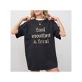 thumbnail image 1 of Vintage Foul Mouthed & Feral Shirt, Feral Unhinged Tees, Unhinged Women Oversized Graphic Tee, Retro Foul Mouthed & Feral Mom Tee, 1 of 7