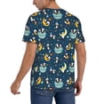 thumbnail image 2 of Zufioo Space Sleeping Panda Print Men's Baseball Short Sleeve, Moisture Wicking Button-Down Hip Hop Tee-Medium, 2 of 7