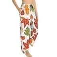 thumbnail image 2 of Disketp Acorns And Autumn Leaves Print Women'S Comfy Pajama Pants Casual Drawstring Palazzo Lounge Wide Leg Pants, 2 of 9