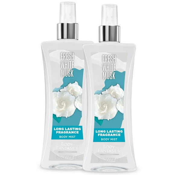 Spray corporal Body Fantasies Fresh White Musk, 240 ml (paquete de 2)