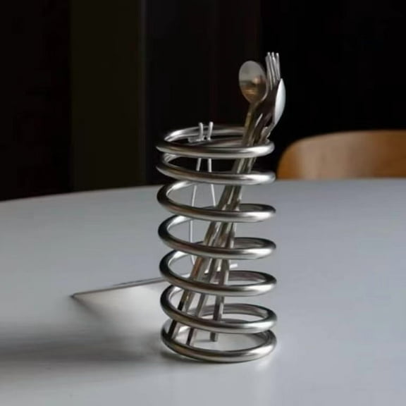 2 Packs Toothbrush Holders Spring Shape Stainless Steel Pen Holder Bathroom Tabletop Makeup Brush Organizer Toothbrush Stand