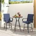 thumbnail image 3 of Gymax Outdoor Swivel Bar Stool Set of 4 w/Breathable Fabric and Heavy Duty Metal Frame Navy, 3 of 8