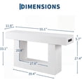 thumbnail image 4 of 55” Entryway Table with Charging Station & LED Light, Narrow Sofa Table for Hallway Living Room, Modern Farmhouse Console Table with Storage Shelf, White, 4 of 7