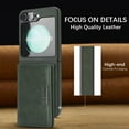 thumbnail image 2 of ELEHOLD Wallet Case for Samsung Galaxy Z Flip 6, Shockproof Magnetic Leather Case with Card Holders & Stand,Green, 2 of 11