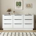 thumbnail image 3 of CQSXDA White 9 Drawer Dresser with Large Space and Deep Drawers for Bedroom and Modern Living Room Décor, 3 of 19