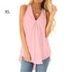 thumbnail image 1 of Qarigey Camisa sin mangas de gasa para mujer, cuello en V, tela suelta de verano, azul, S Prendas para la parte del cuerpo rosado SG, 1 of 2