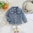 thumbnail image 5 of Jkety Girl Jacket Toddler Baby Boy Girls Denim Jacket Button Down Basic Ripped Jeans Coat Outwear Casual Clothes Beige,2-3 Years, 5 of 7