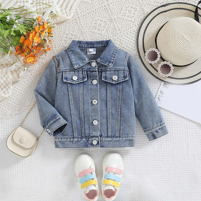 Ccpelsie Kids Casual Denim Jacket Girls Boys Jean Jackets, Toddler
