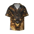 thumbnail image 3 of Cauagu Cool Black Gold Dragon Men's Short Sleeve Button Down Hawaiian Shirt for Men Bowling Shirts Casual Summer Beach Shirt,Small, 3 of 6