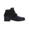 thumbnail image 2 of Miz Mooz Womens Spencer Leather Zip Up Ankle Boots Navy 38 Wide (C,D,W), 2 of 3