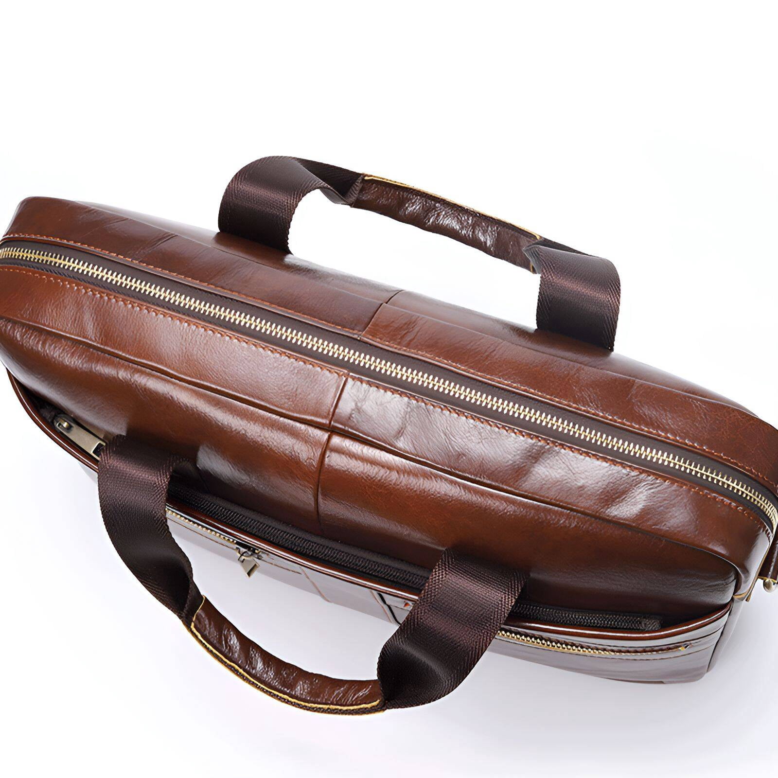 TELOLY Briefcases for Men,High-End Texture Leather Laptop Bag for Men,Three Carrying Options Leather Briefcase for Men,Black