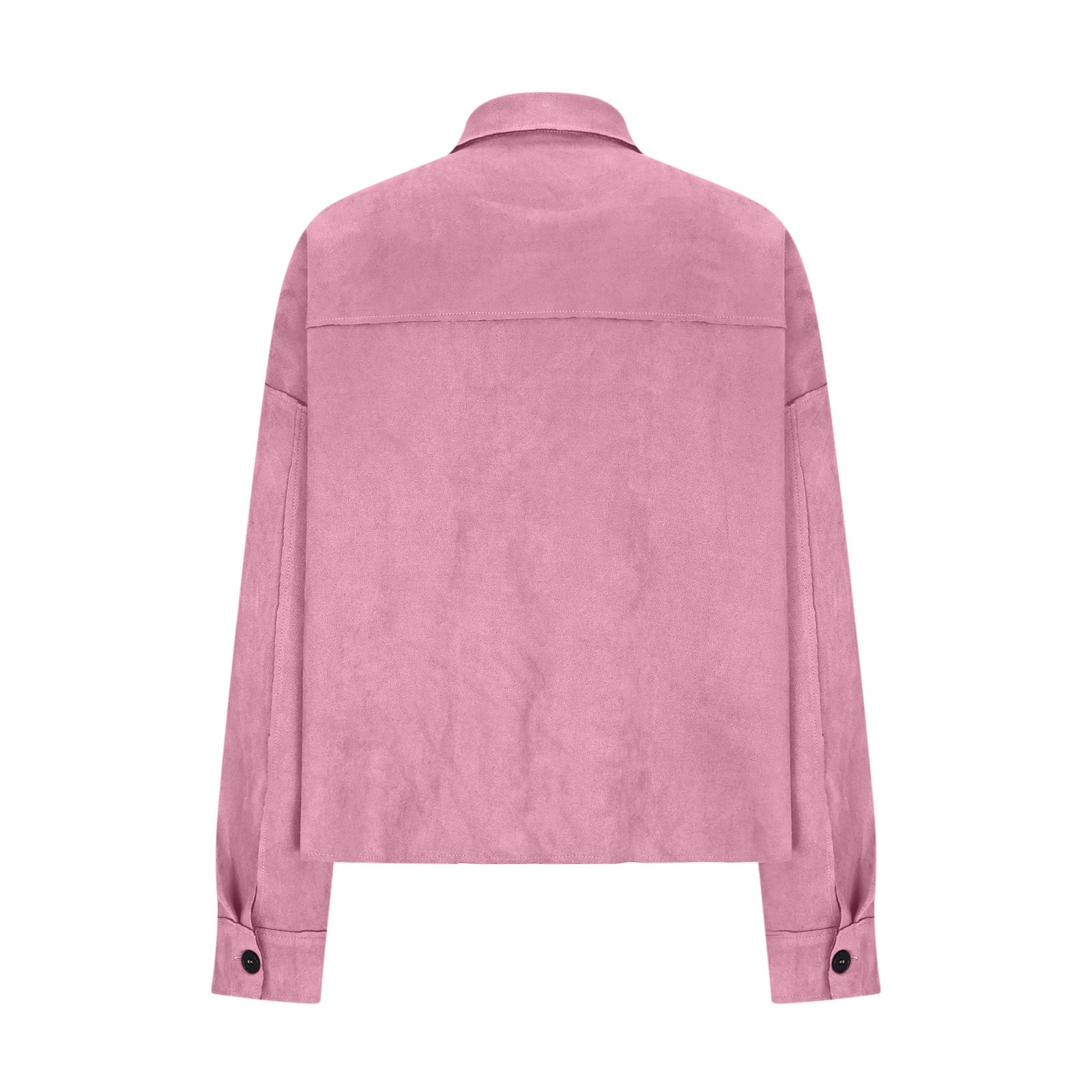 TKLPEHG Suede Jacket for Women Fall Winter Y2k Faux Leather Open Front Coat Long Sleeve Outwear Blazer Jackets (Pink_Z,S)