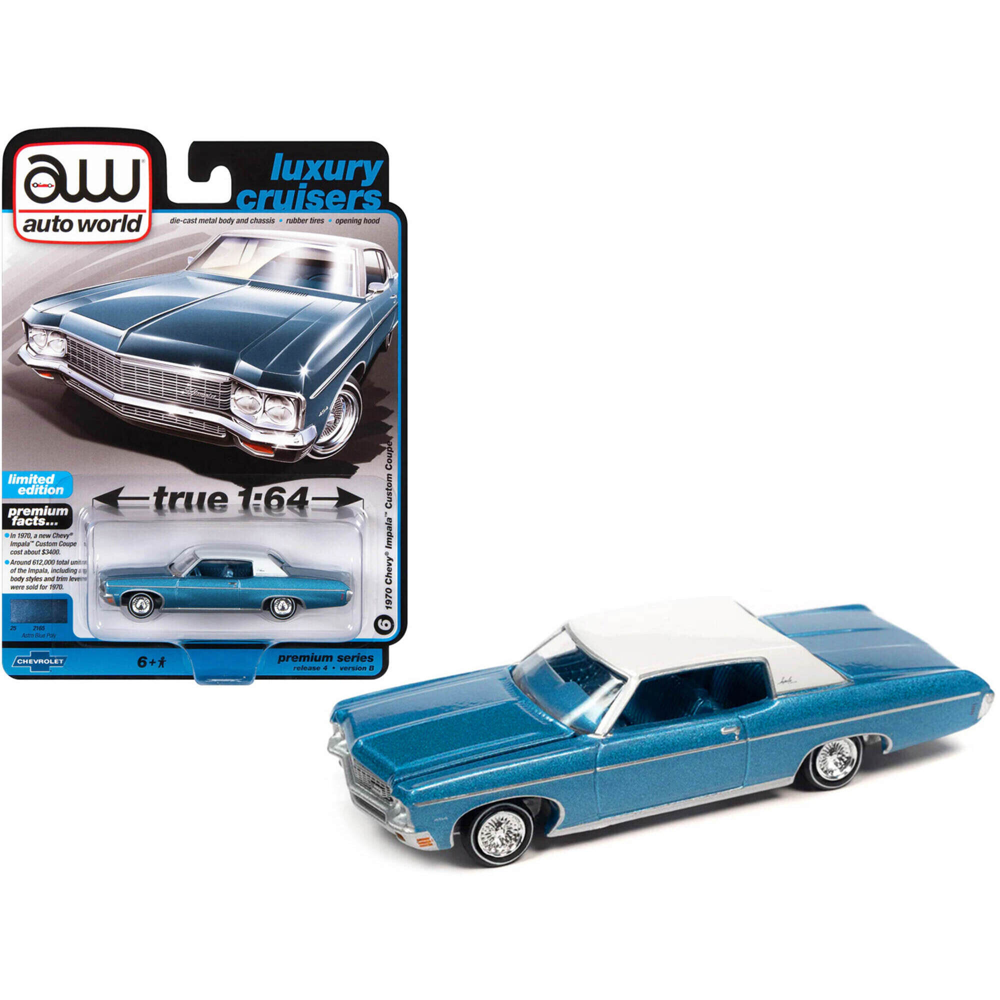 1970 Chevrolet Impala-Astro Blue with Flat White Vinyl Roof