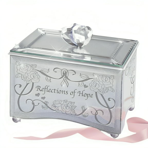 The Bradford Exchange Reflections of Hope Handcrafted Mirrored Music Box 4.5" W