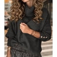 thumbnail image 5 of Women'S Oversized Chunky Pullover Sweaters Cowl Neck Long Sleeve Winter Slouchy Loose Knit Sweaters Black 5XL, 5 of 8