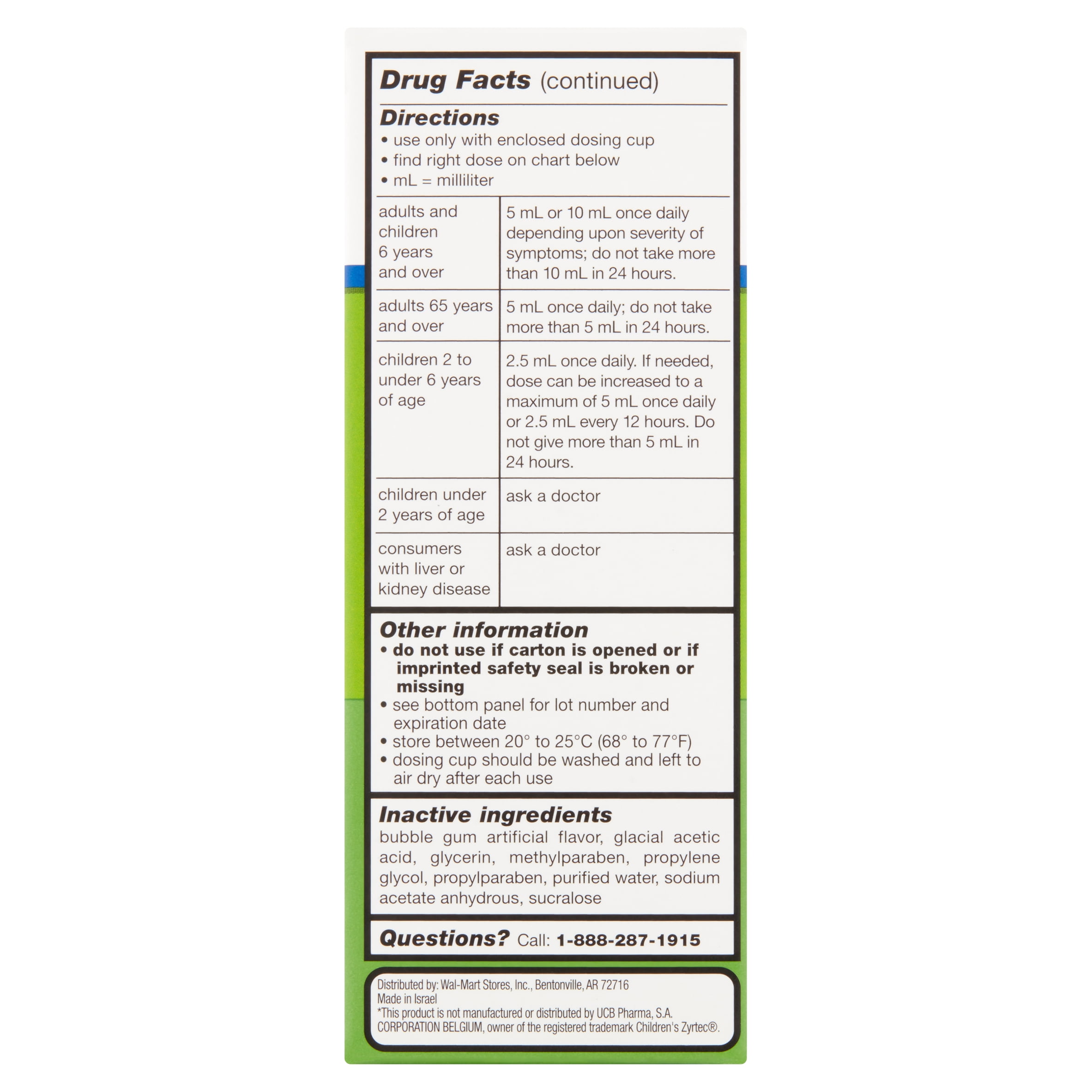 Zyrtec Toddler Dosage Chart