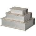 thumbnail image 4 of Set of 3 Velvet Vintage Storage Wooden Antique Classic Decorative Book Box Holder, 4 of 7