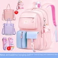 thumbnail image 1 of Mochila escolar para estudiantes de primaria, protección de la columna vertebral con reducción de carga ligera para mujeres, bolso de hombro con dibujos animados para niños de grado 1-3-6, 1 of 5