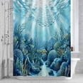 thumbnail image 2 of Summer Ocean Bathroom Shower Curtain, Nautical Watercolor Sea Coral Seaweed Fish Marine Life Waterproof Washable Soft Bath Curtain for Bathtub Decor with 12 Hooks&Grommet, 72x72 Inch, 2 of 9