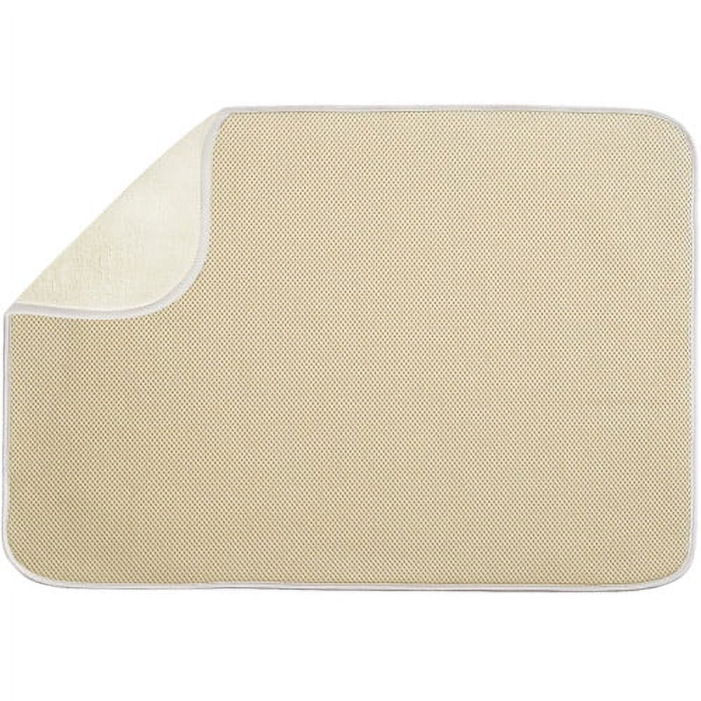 Interdesign iDry Kitchen Mat Solid - Mini 18 x 9 Wheat/Ivory