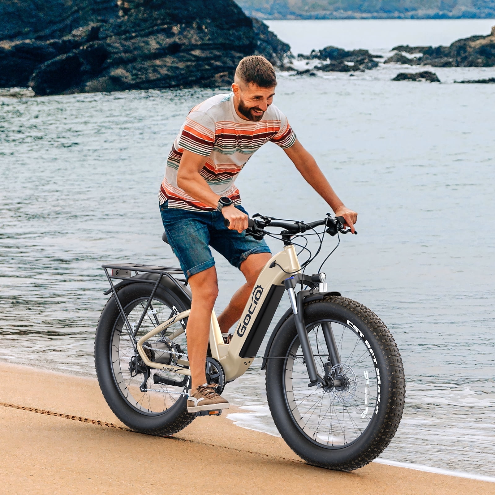 Gocio 26" Fat Tire Electric Bike for Adults, 1350W Peak Motor, 48V 15Ah Battery, 22MPH E-Mountain Bike, 7-Speed Off-Road Ebike, UL2849