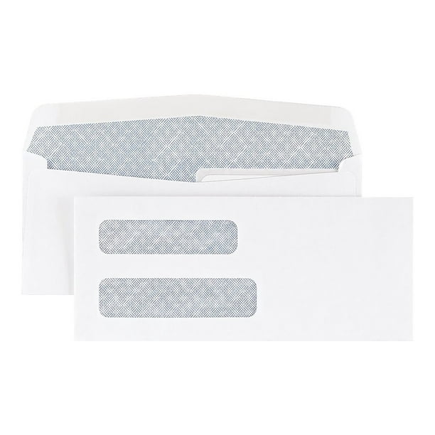 Staples 8 5/8" CheckSize Double Window SecurityTint Gummed Envelopes