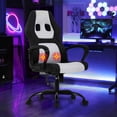 thumbnail image 2 of PC Gaming Chair with Massage, Ergonomic Computer Chair PU Leather Gamer Chair with Headrest and Lumbar Support, Height Adjustable Video Game Chair Gaming Chair for Adults Teen, White, 2 of 8