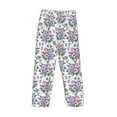 thumbnail image 3 of Vsdgher Violets Flowers Print Mens Pajama Pants Sleep & Lounge Pants, PJ Bottoms With elastic waistb and Pockets, 3 of 5