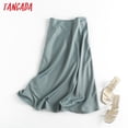 thumbnail image 2 of Tangada, falda midi de satén de calidad sólida para mujer, falda vintage con cremallera lateral, faldas elegantes de oficina para mujer, faldas acampanadas 6D18 Tan Jianjun unisex, 2 of 2