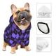 thumbnail image 3 of Fotbe purple argyle Sudadera con Estampado para Perros Pequeños – Suéter con Capucha para Mascotas, Tela Suave de Forro Polar con Bolsillo-Large, 3 of 7