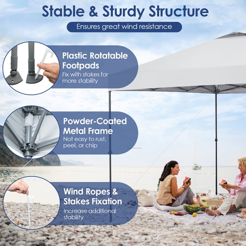 Aimee Lii 10 x 10 Feet Foldable Outdoor Instant Pop-up Canopy with Carry Bag, Awnings for Patio Waterproof, White