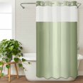 thumbnail image 3 of Sage Green Ombre No Hook Shower Curtain Waterproof, Bathroom Curtains with Snap in Liners and See Through Top Window, Modern Gradient Abstract Art Hotel Style Bathtub Curtains Shower 36"Wx72"L, 3 of 8