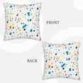 thumbnail image 7 of DouZhe Velvet Decorative Throw Pillow Covers Set of 2, Soft Square Cushion Cover with Invisible Zipper Orange Blue Terrazzo Printing, 16"x16", 7 of 7