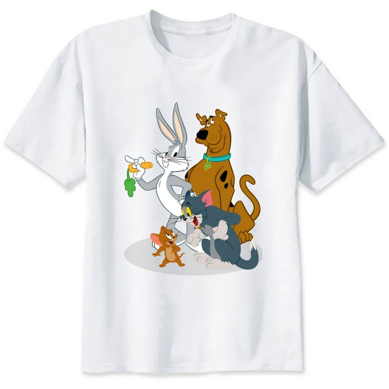 4-14 Years Boys Short Sleeve T-shirt Baby Clothes Print T-shirt Children  Clothing Cartoon Looney Tunes Girl Tops
